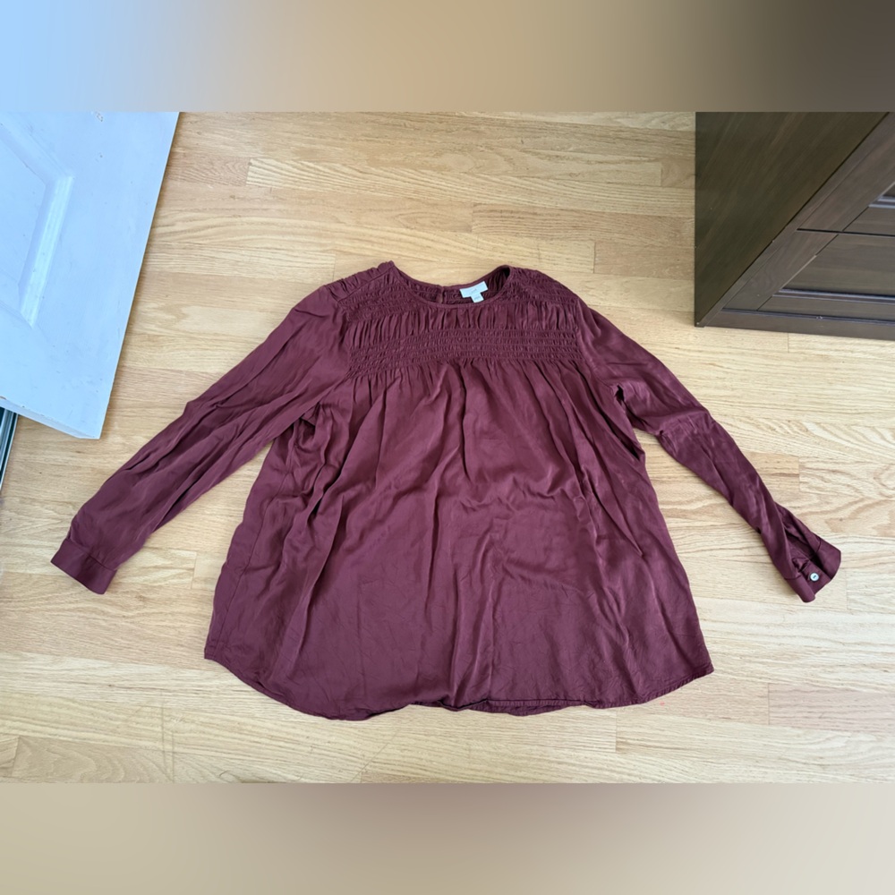 J. Jill Rich Burgundy Blouse